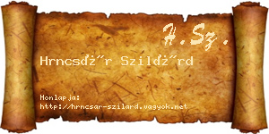 Hrncsár Szilárd névjegykártya