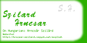 szilard hrncsar business card